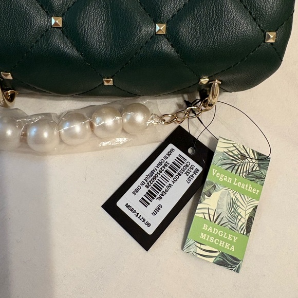 Badgley Mischka Green Crossbody Bag with Gold Accents - Picture 5 of 5